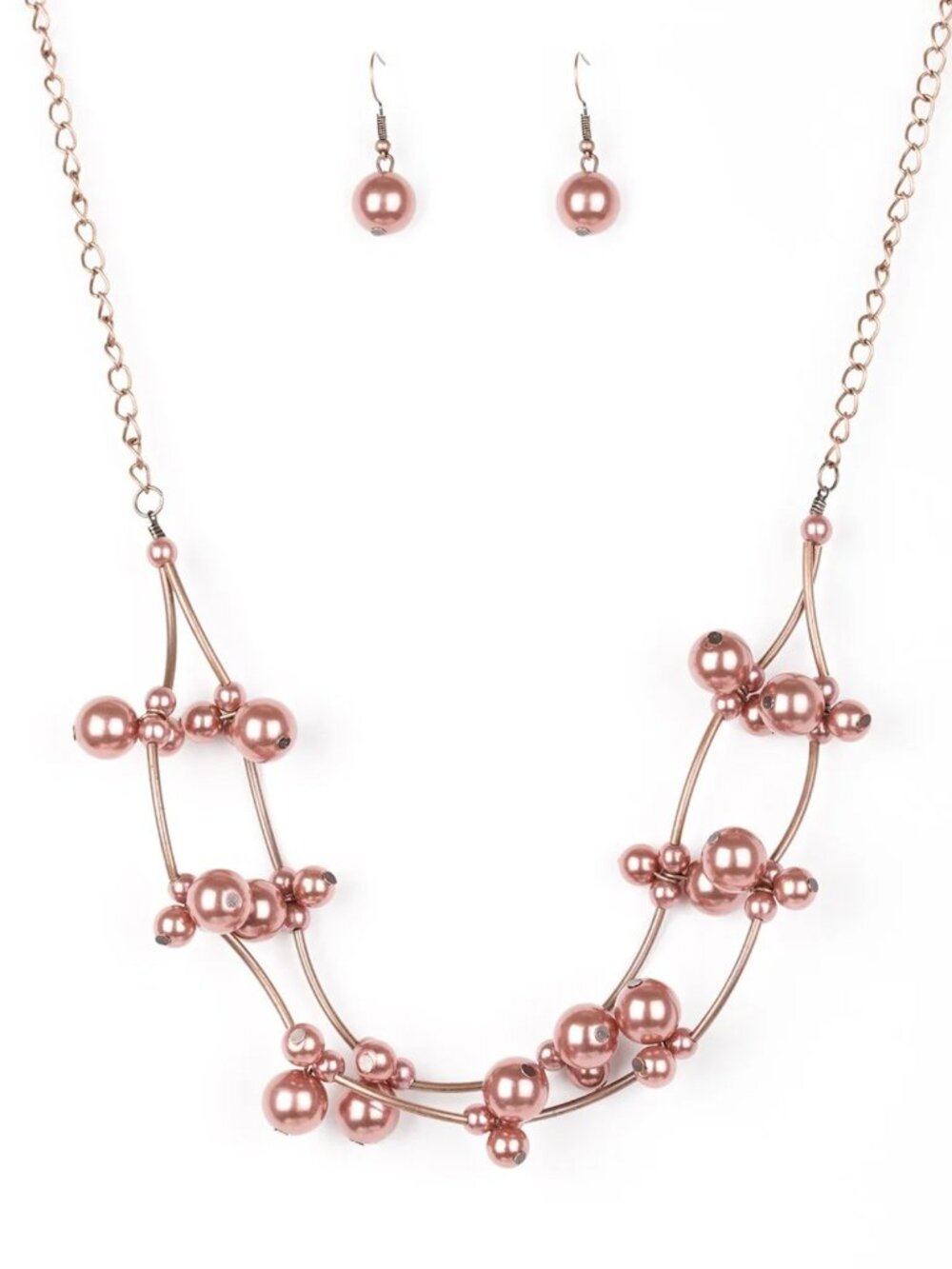Paparazzi Weddling Belles Copper Necklace & Earrings Set